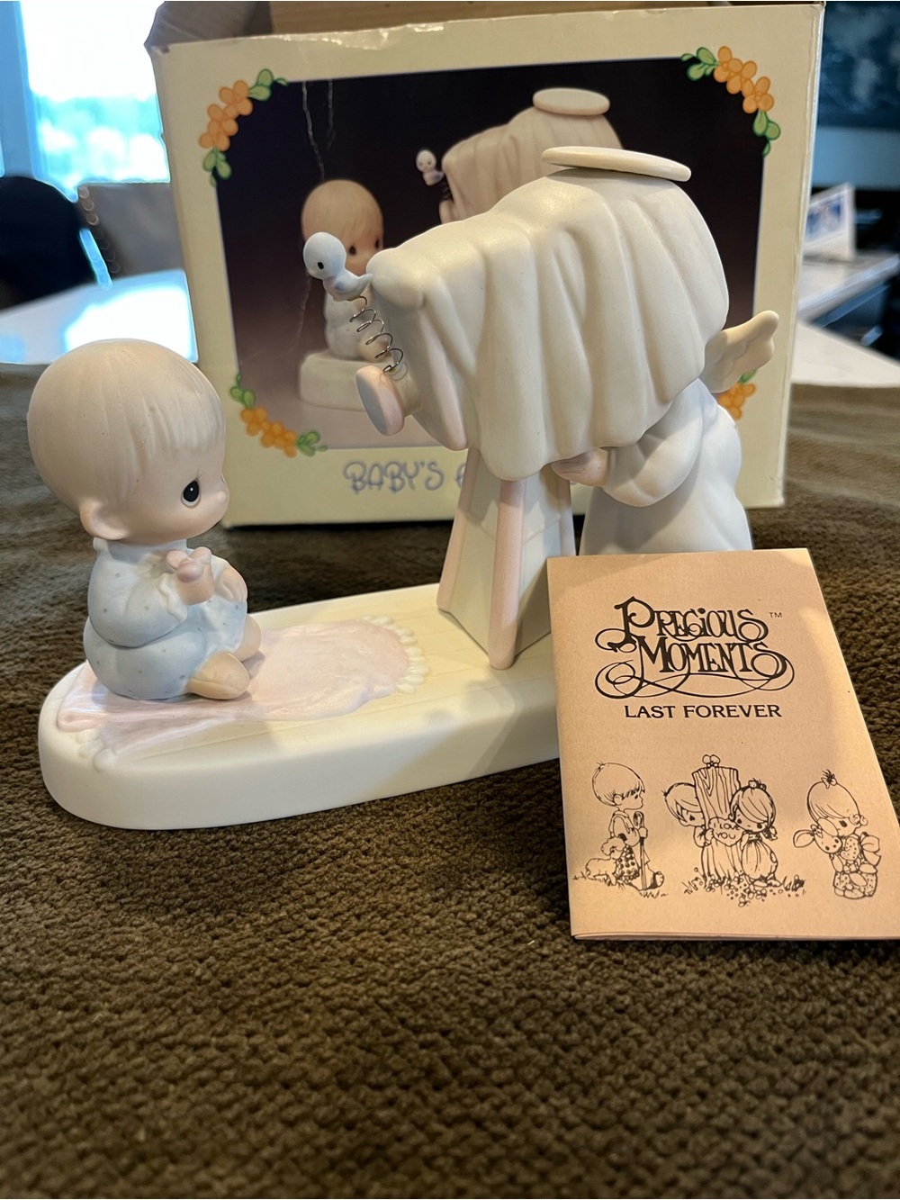 Precious Moments Baby's First Picture Figurine in White and Pink
